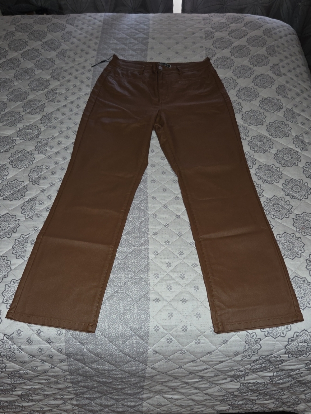 Women's Melanie Lyne Brown Faux Leather Pants